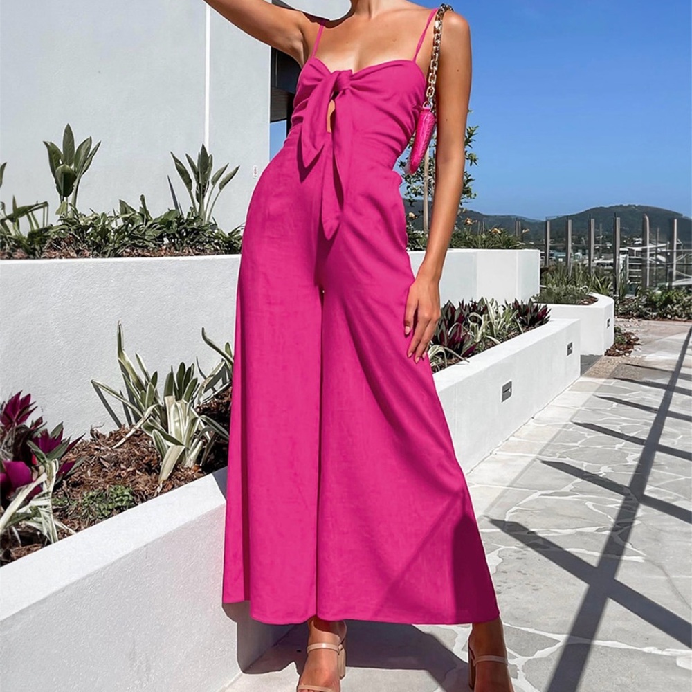Pink Sleeveless Jumpsuit 100% Cotton